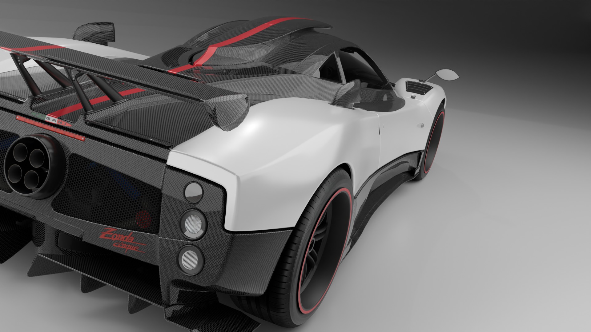 Pagani Zonda Cinque Low-poly 3D model_29