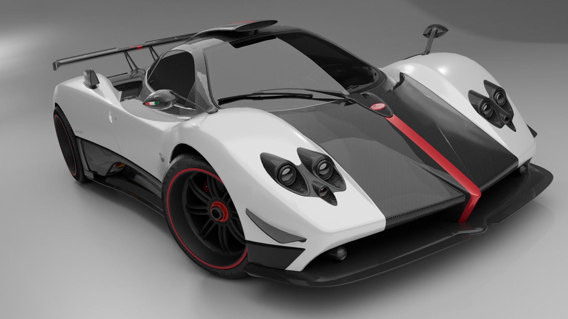 Pagani Zonda Cinque Low-poly 3D model_8
