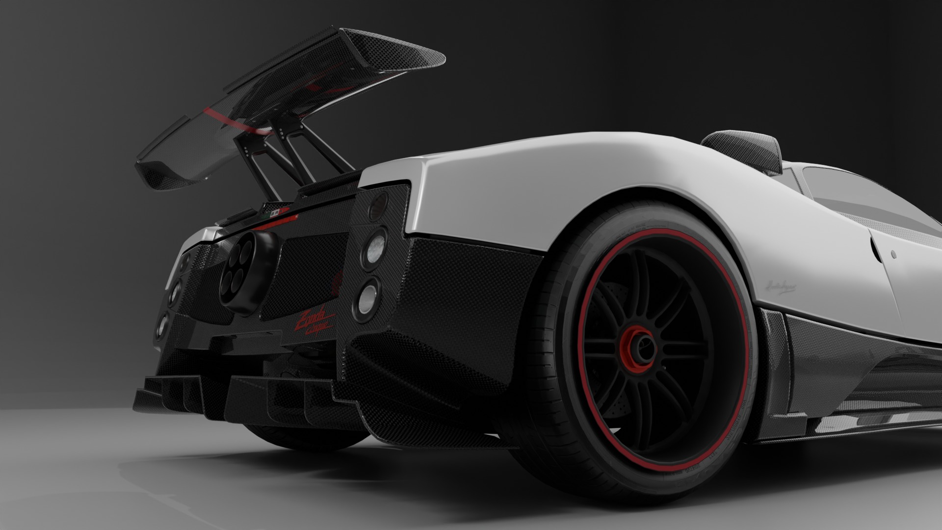 Pagani Zonda Cinque Low-poly 3D model_15