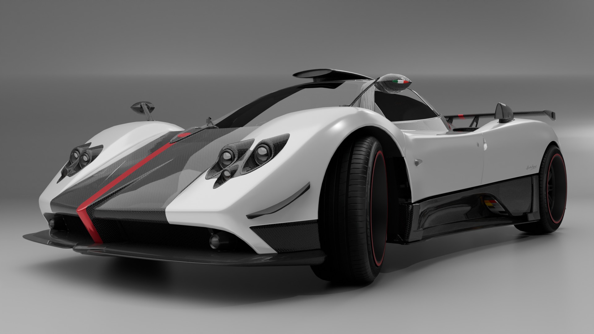 Pagani Zonda Cinque Low-poly 3D model_10
