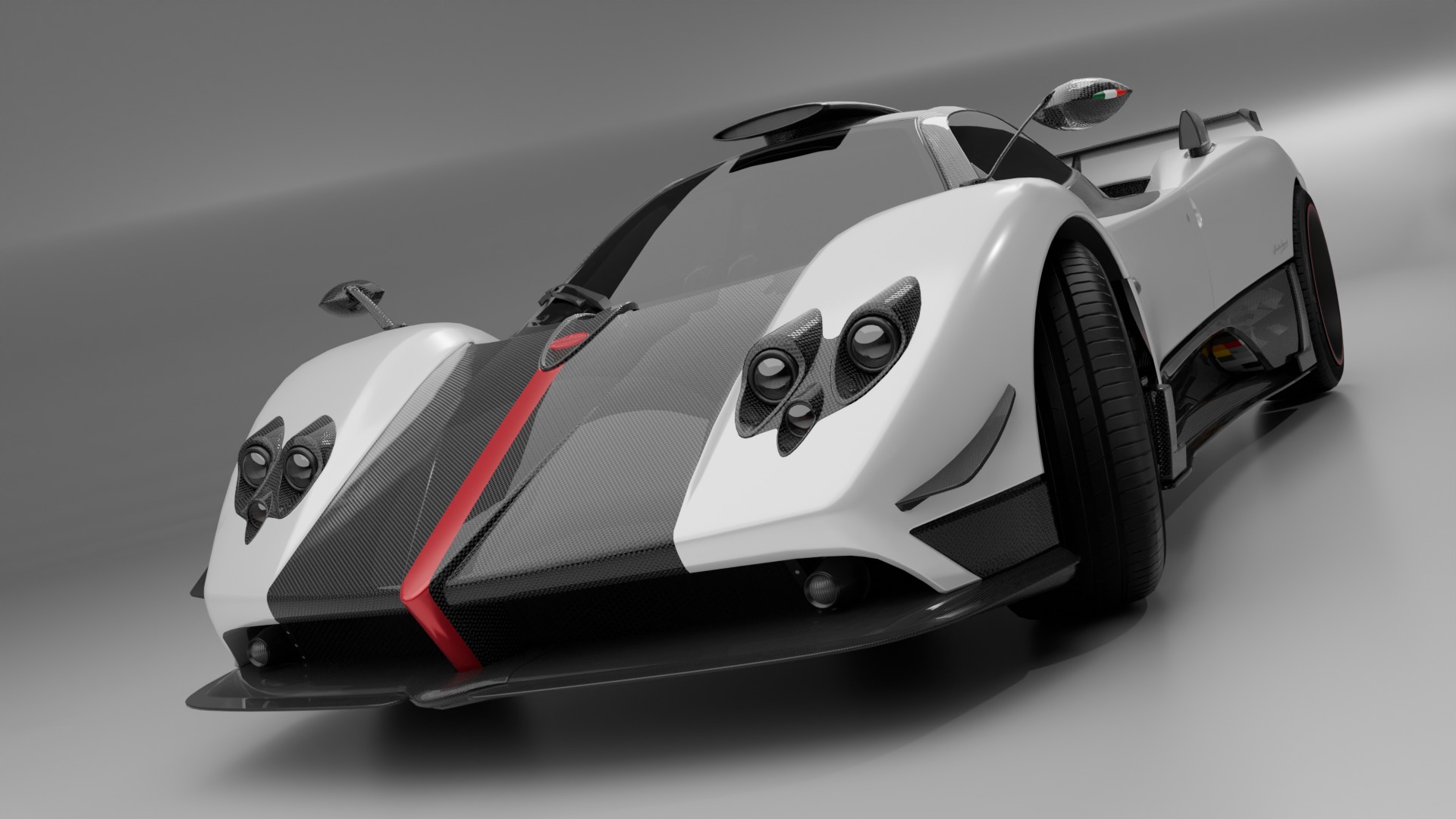 Pagani Zonda Cinque Low-poly 3D model_9