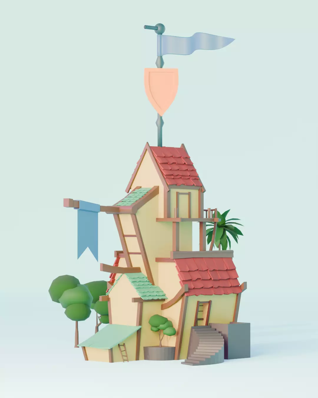 Stylize House Free 3D model