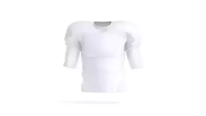 White American Football Jersey - player protective uniform 3D model