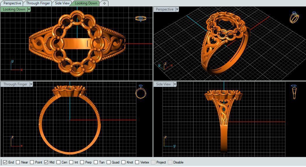 Stone Ring 3D print model_2