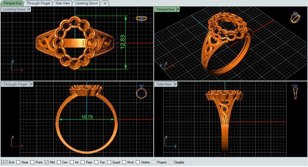 Stone Ring 3D print model_1