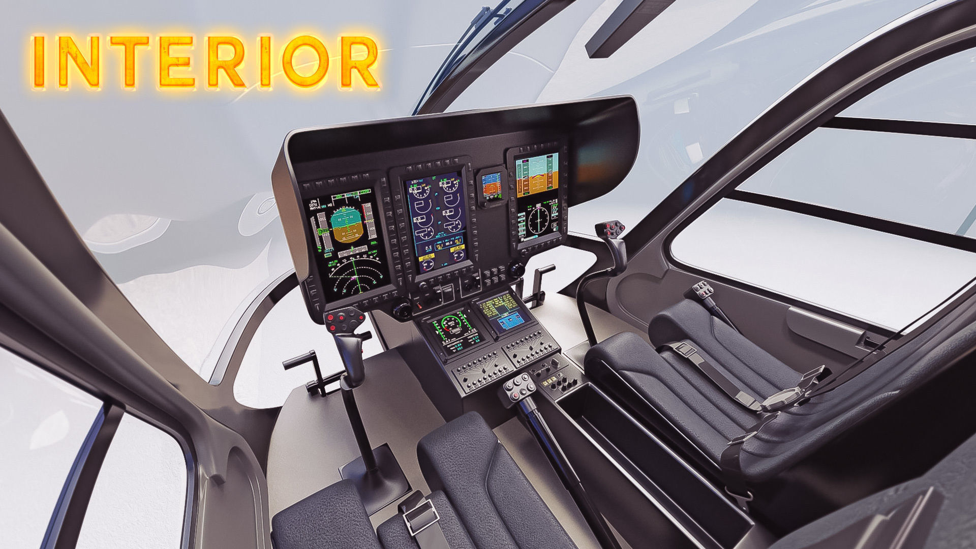 3D Model of Airbus Helicopter H135 With Cockpit and Interior 3D model_5