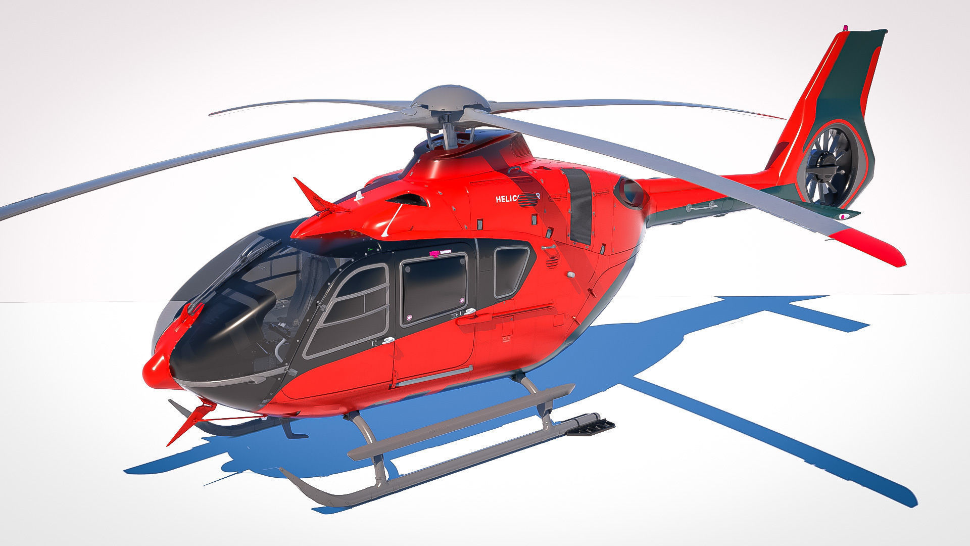 3D Model of Airbus Helicopter H135 With Cockpit and Interior 3D model_4