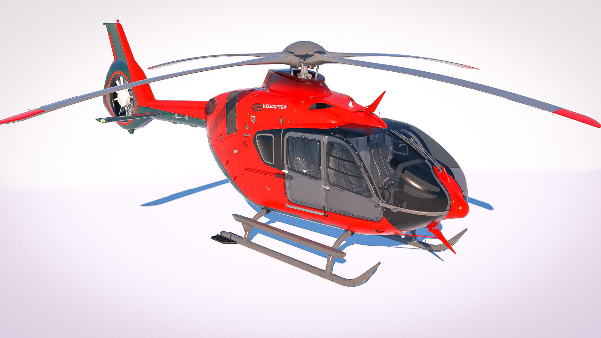3D Model of Airbus Helicopter H135 With Cockpit and Interior 3D model_1