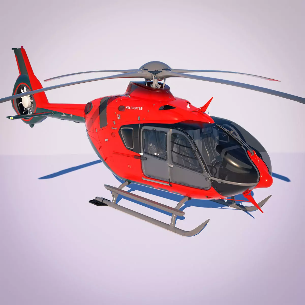 3D Model of Airbus Helicopter H135 With Cockpit and Interior 3D model_0