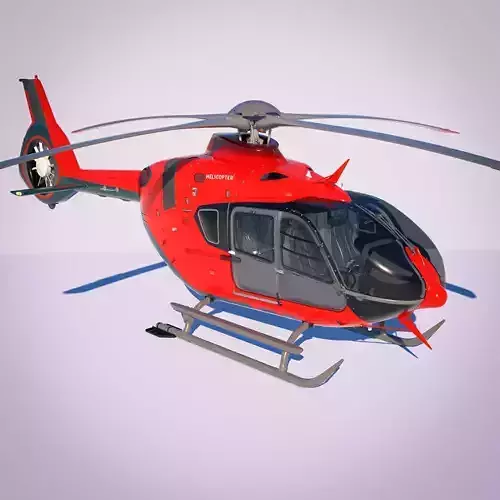 3D Model of Airbus Helicopter H135 With Cockpit and Interior