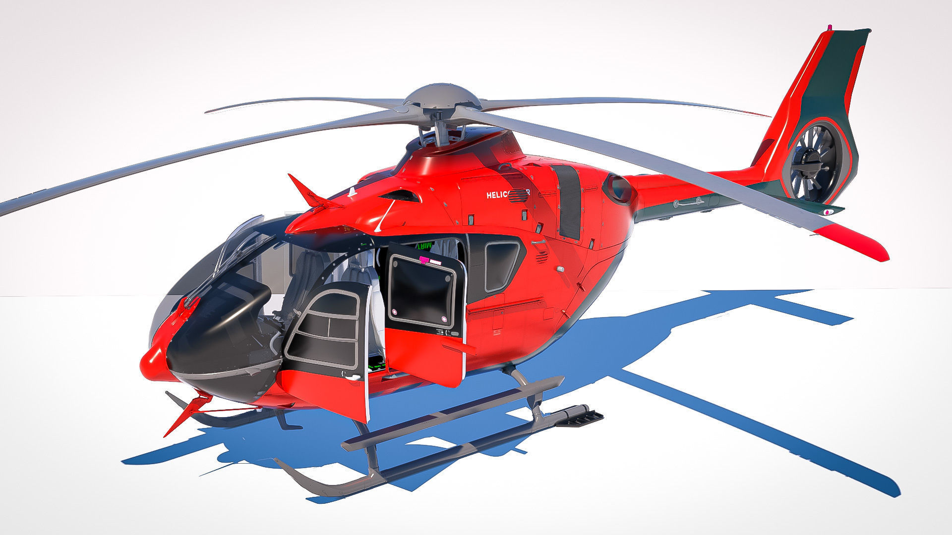 3D Model of Airbus Helicopter H135 With Cockpit and Interior 3D model_3