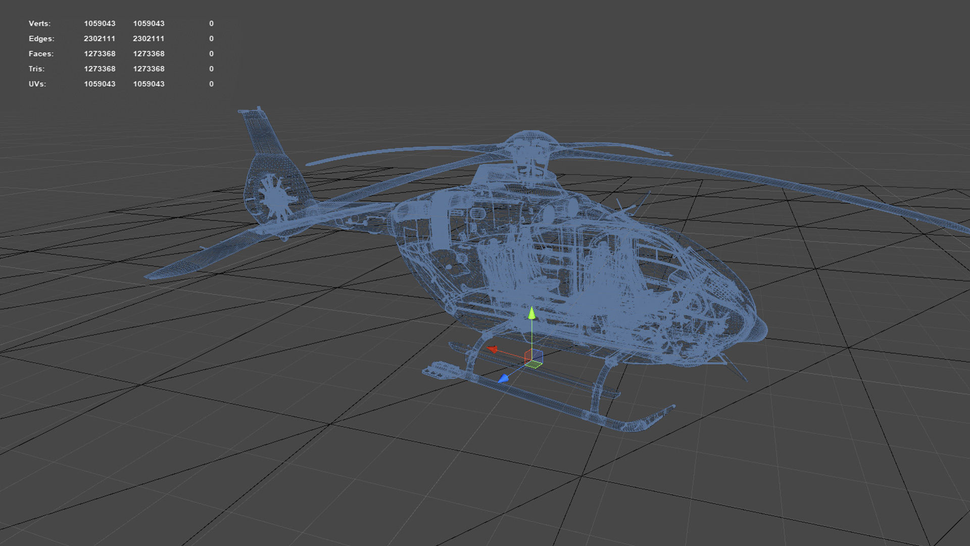 3D Model of Airbus Helicopter H135 With Cockpit and Interior 3D model_10