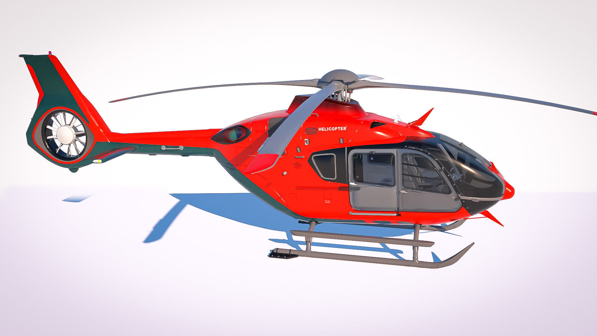 3D Model of Airbus Helicopter H135 With Cockpit and Interior 3D model_9