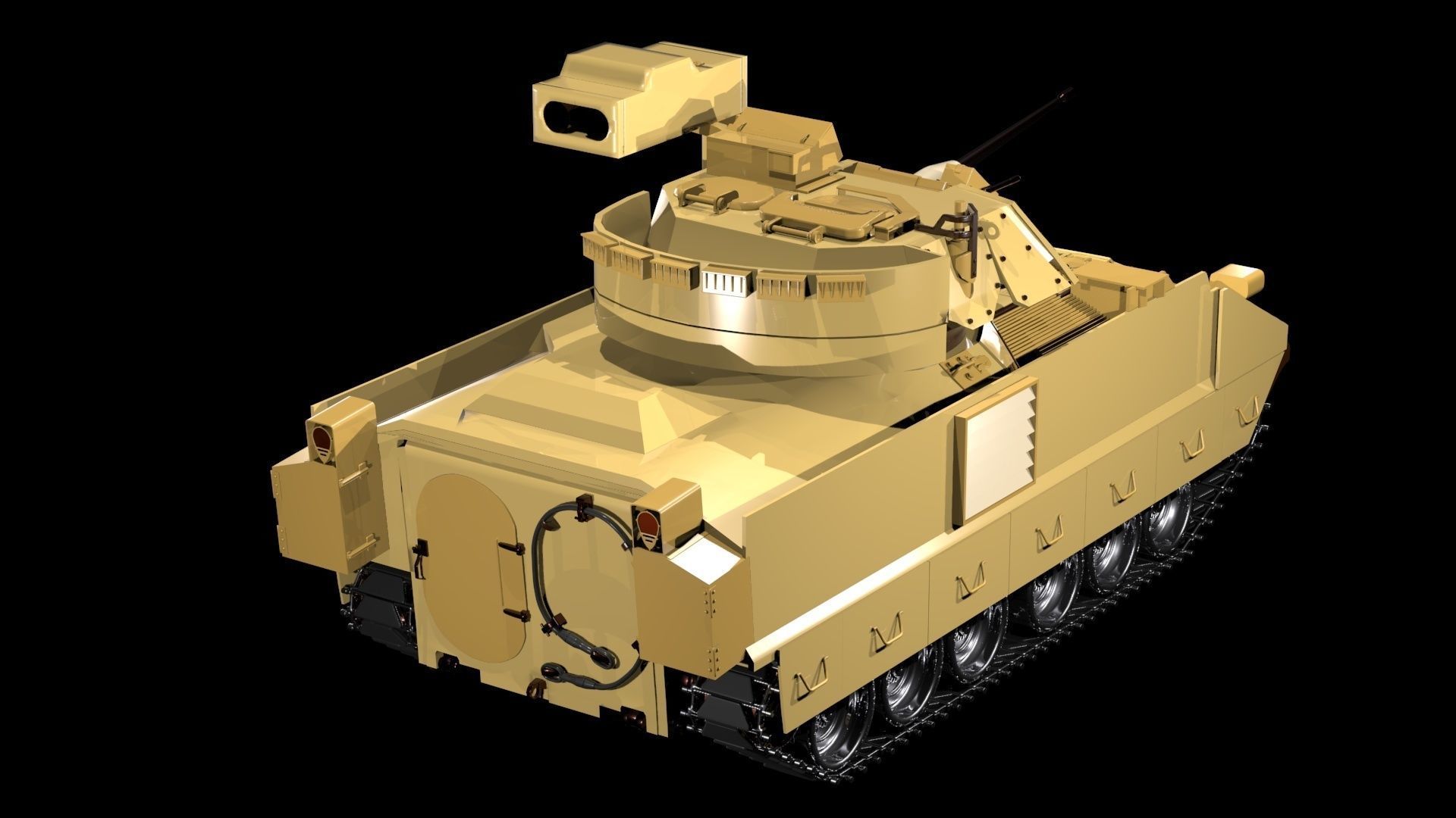 M2A2 BRADLEY ODS INFANTRY FIGHTING VEHICLE Low-poly 3D model_11