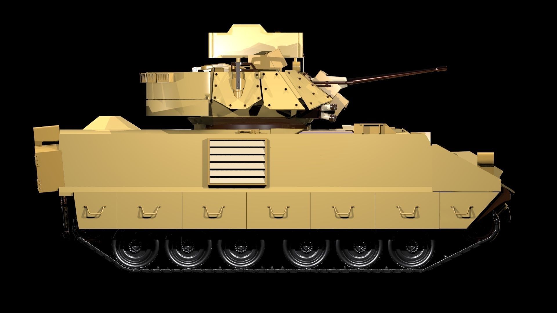 M2A2 BRADLEY ODS INFANTRY FIGHTING VEHICLE Low-poly 3D model_9