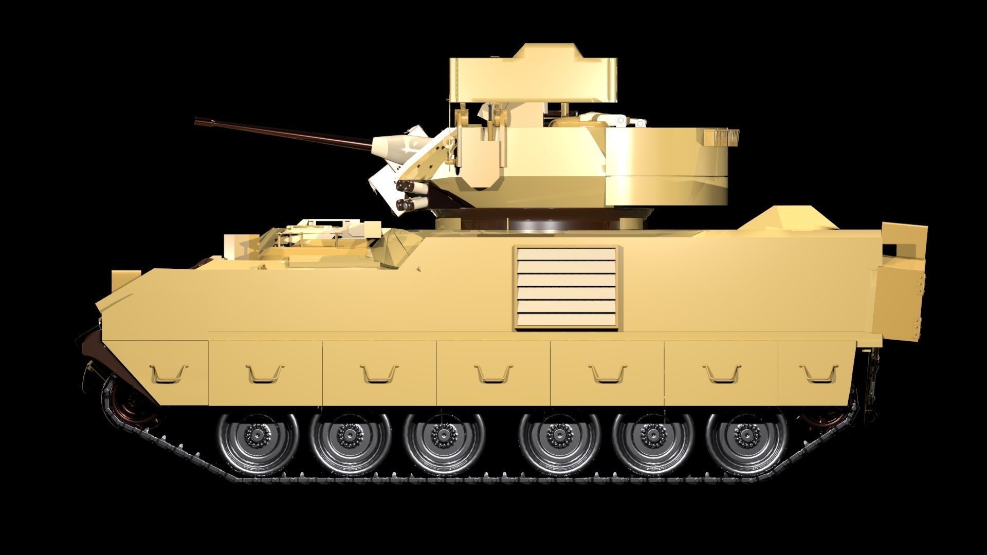 M2A2 BRADLEY ODS INFANTRY FIGHTING VEHICLE Low-poly 3D model_8