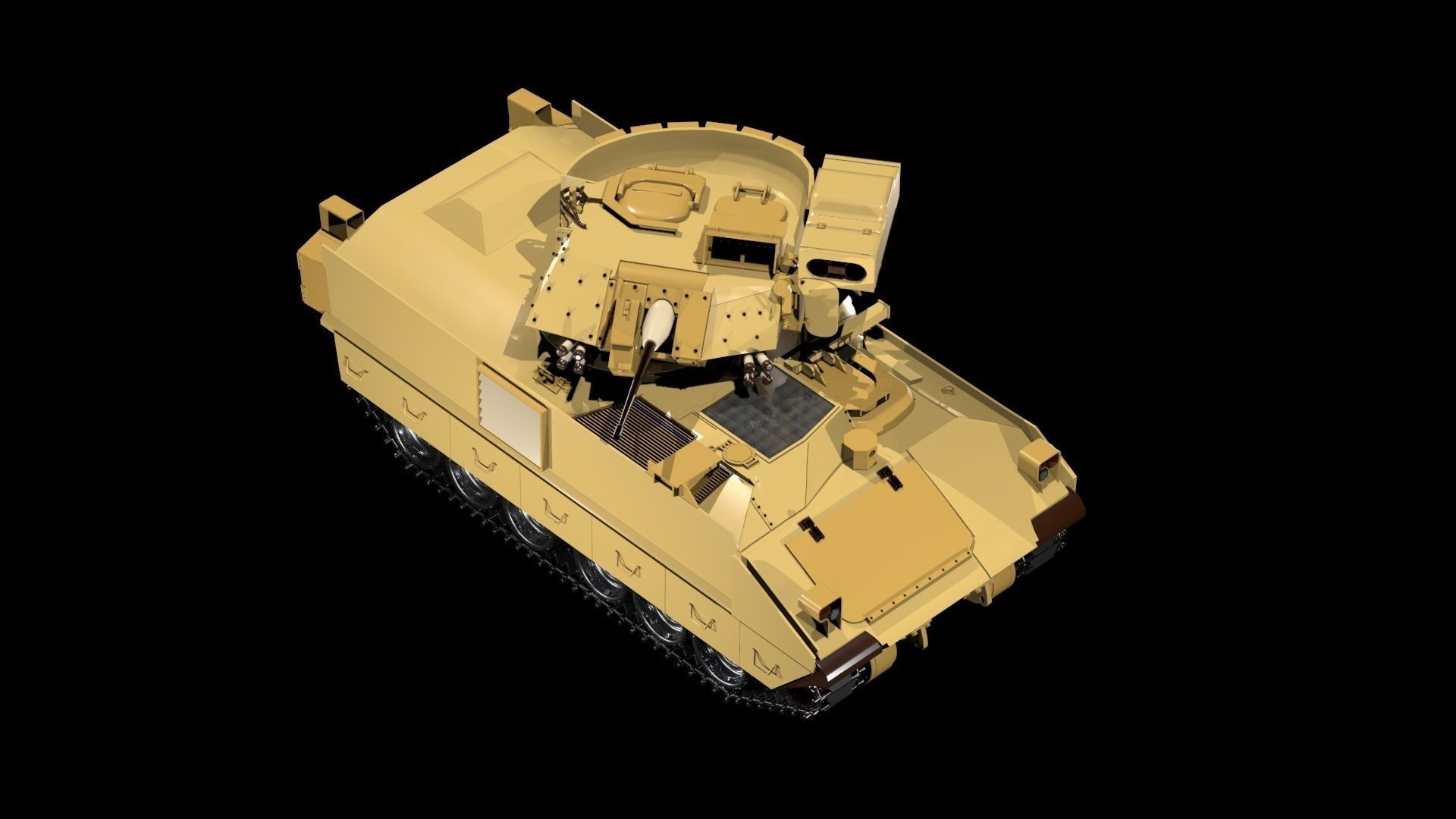 M2A2 BRADLEY ODS INFANTRY FIGHTING VEHICLE Low-poly 3D model_2