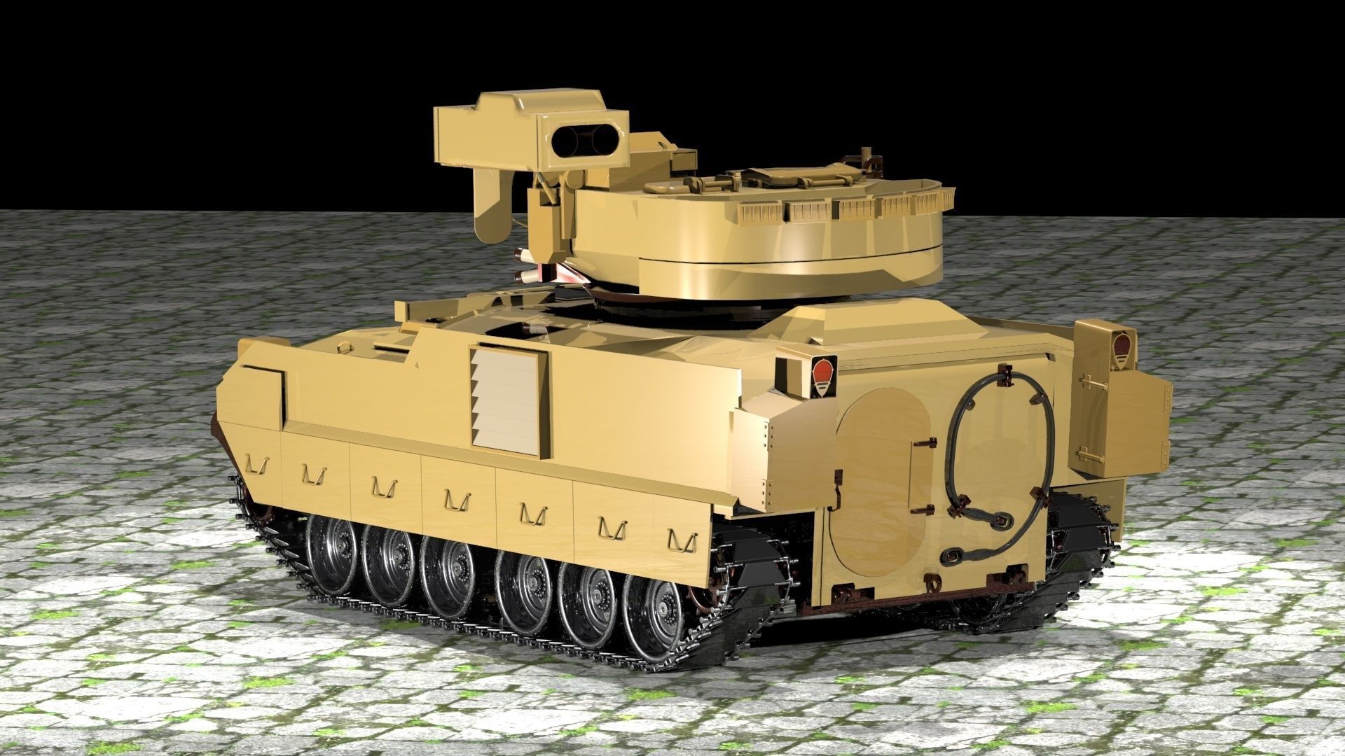 M2A2 BRADLEY ODS INFANTRY FIGHTING VEHICLE Low-poly 3D model_5