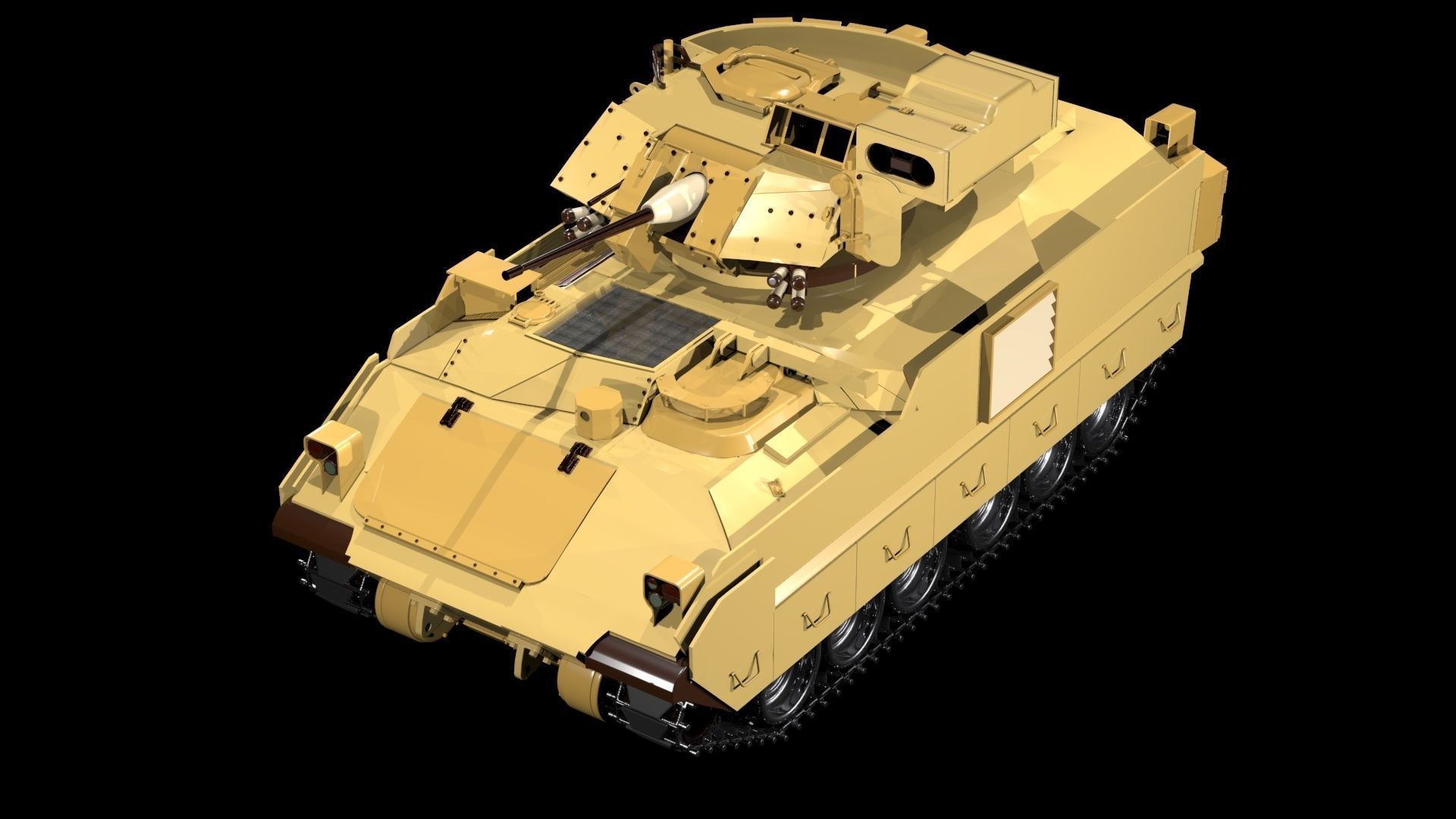 M2A2 BRADLEY ODS INFANTRY FIGHTING VEHICLE Low-poly 3D model_3