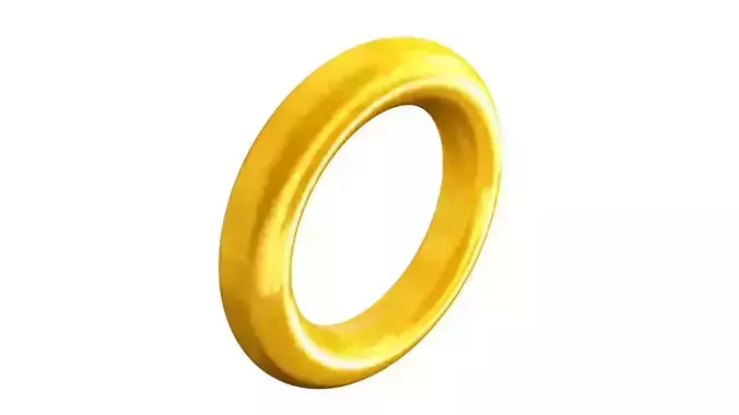 Sonic Dash Ring Coin Low-poly 3D model