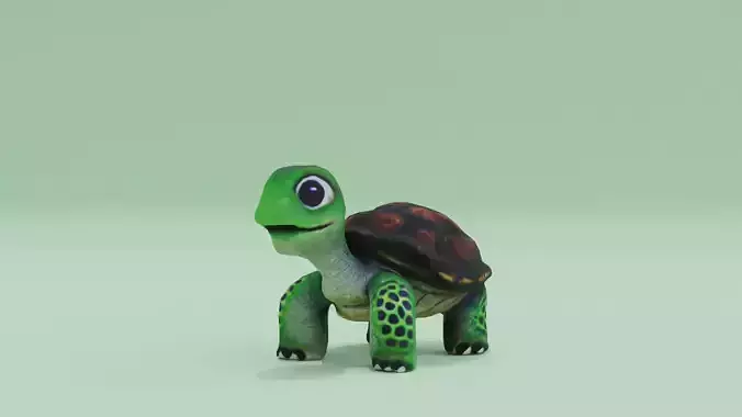 Baby Turtle Cute Low-poly 3D model