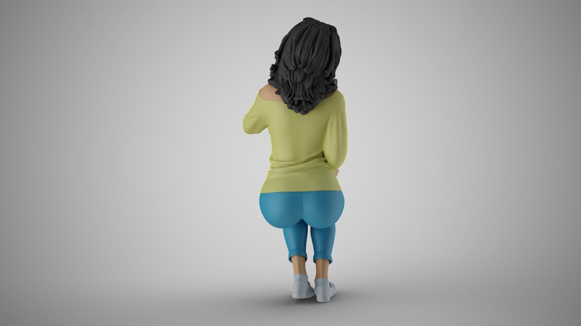 Woman Sitting with Violin 3 3D print model_7