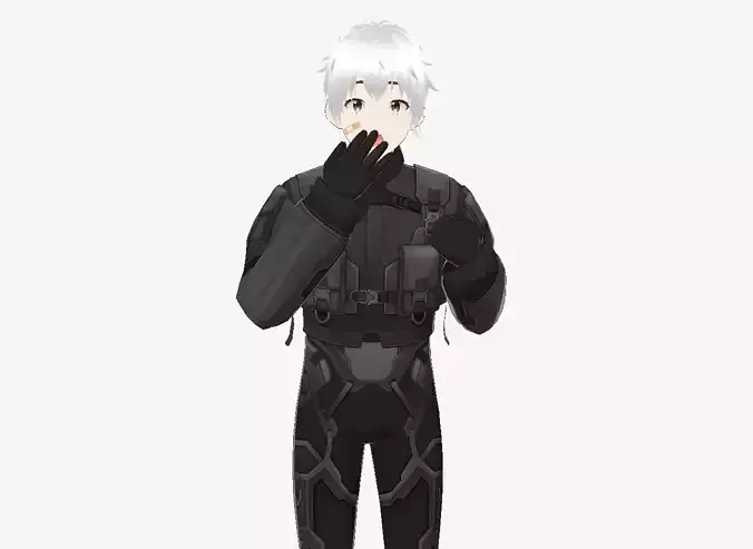 3D robotic male avatar  for gaming and for vrchat Low-poly 3D model