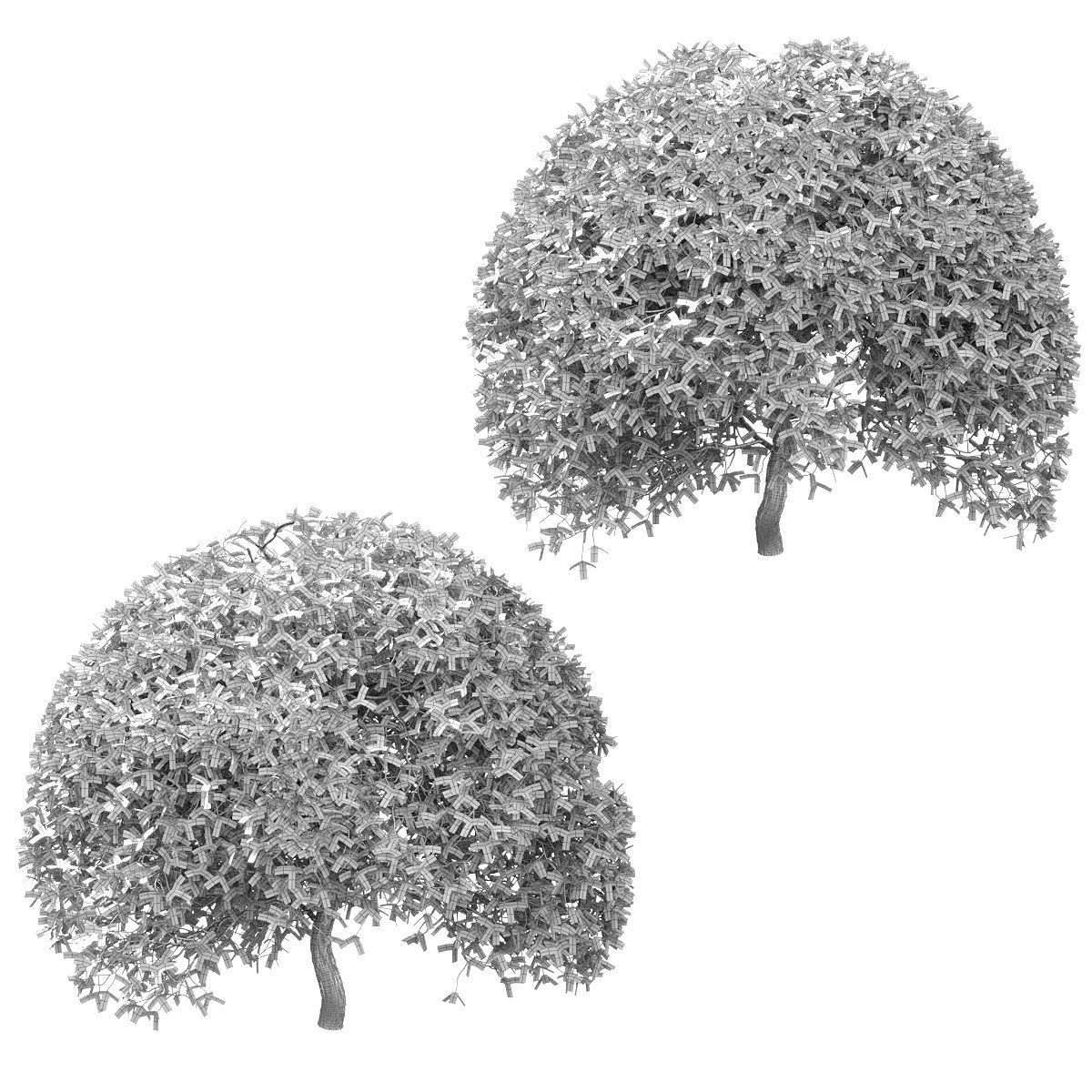 Ball-shaped bushes v2 - 2 models 3D model_1