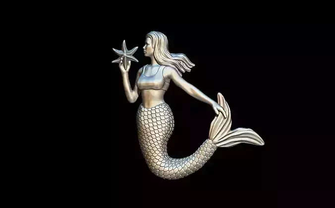 Mermaid Pendant 3D print model
