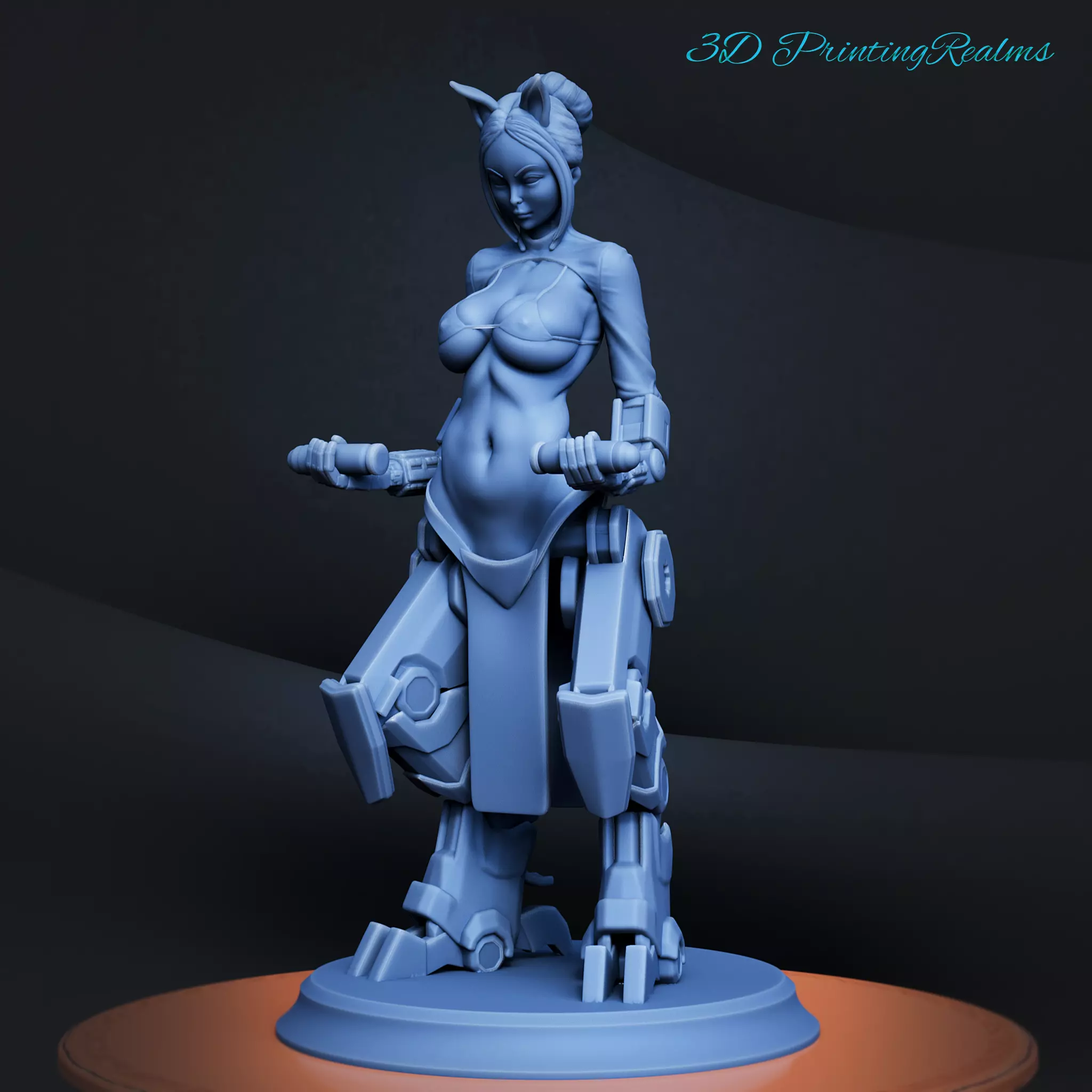 Cyborg girl 3D print model_0