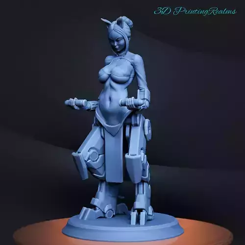 Cyborg girl 3D print model