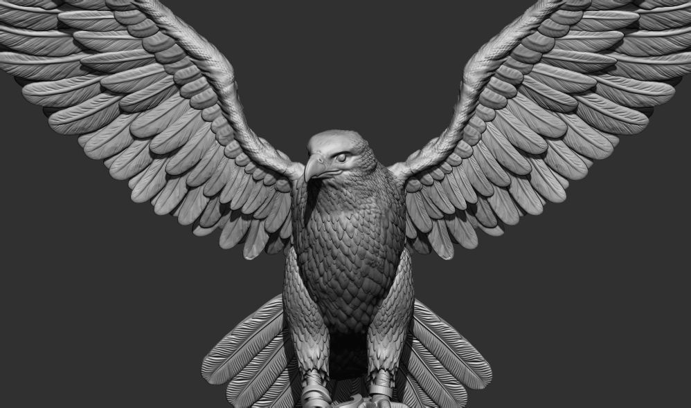 Falcon on hand 3D Printable model 3D print model_1