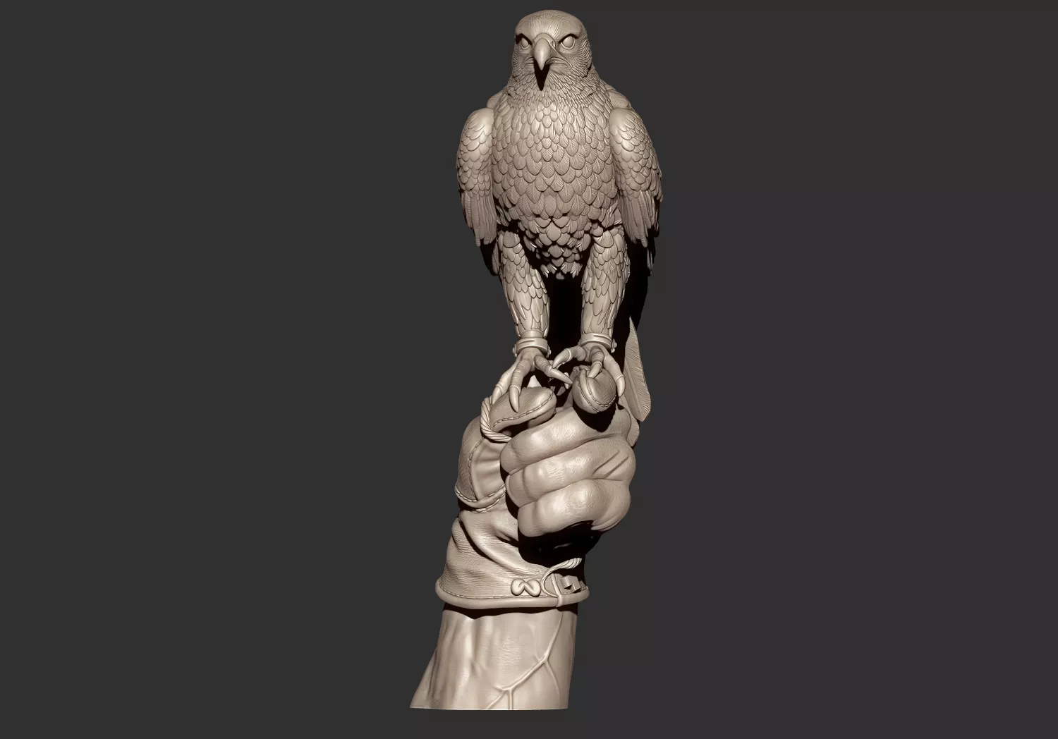 Falcon on hand 3D Printable stl model 3D print model