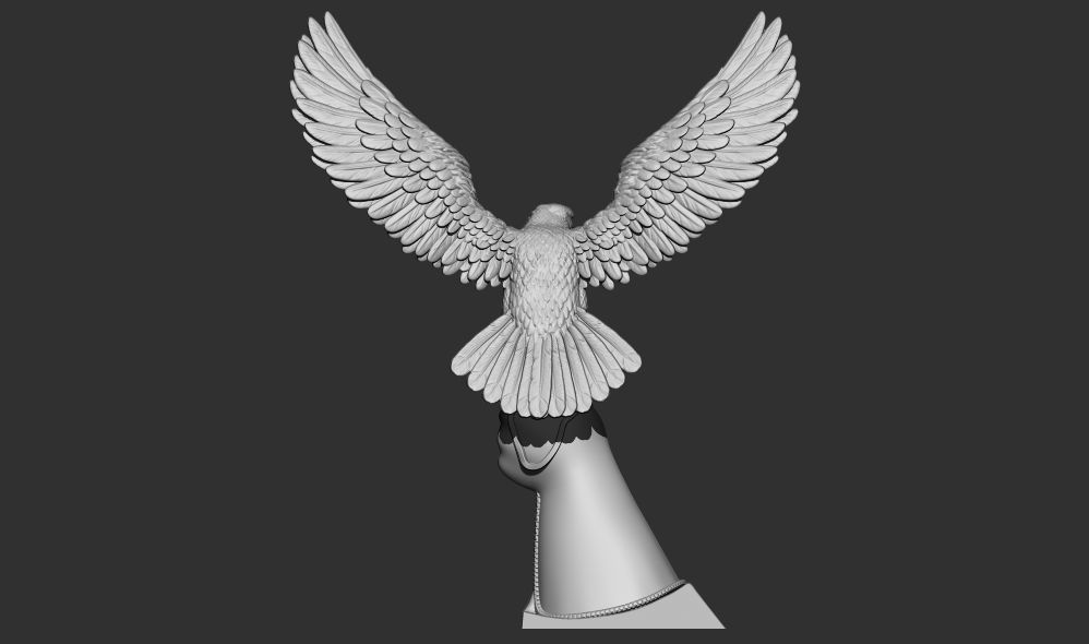 Falcon on hand 3D Printable model 3D print model_6