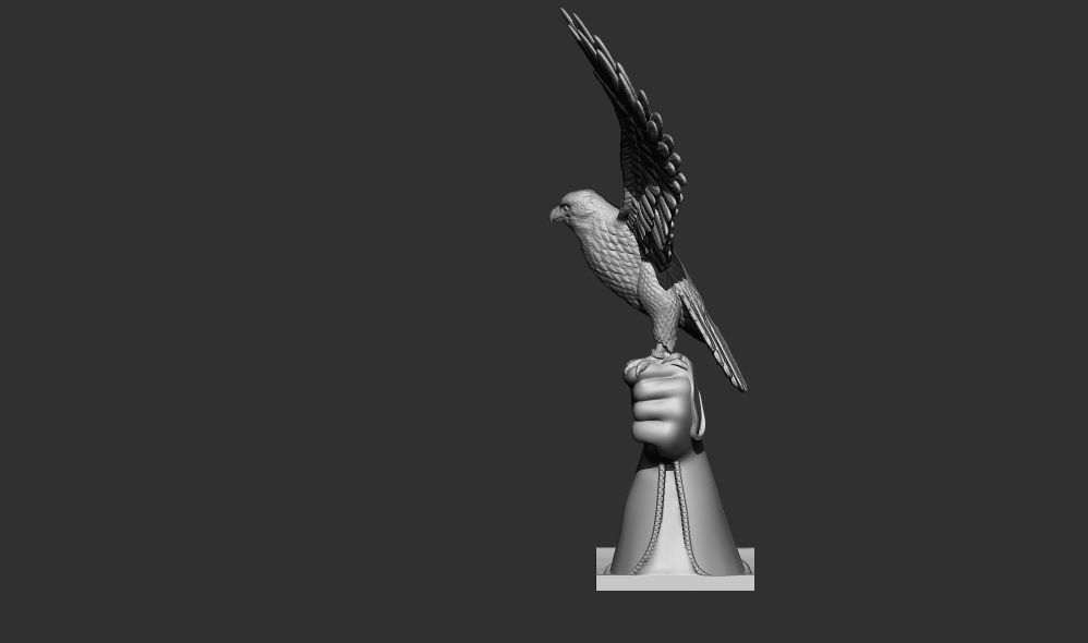 Falcon on hand 3D Printable model 3D print model_2