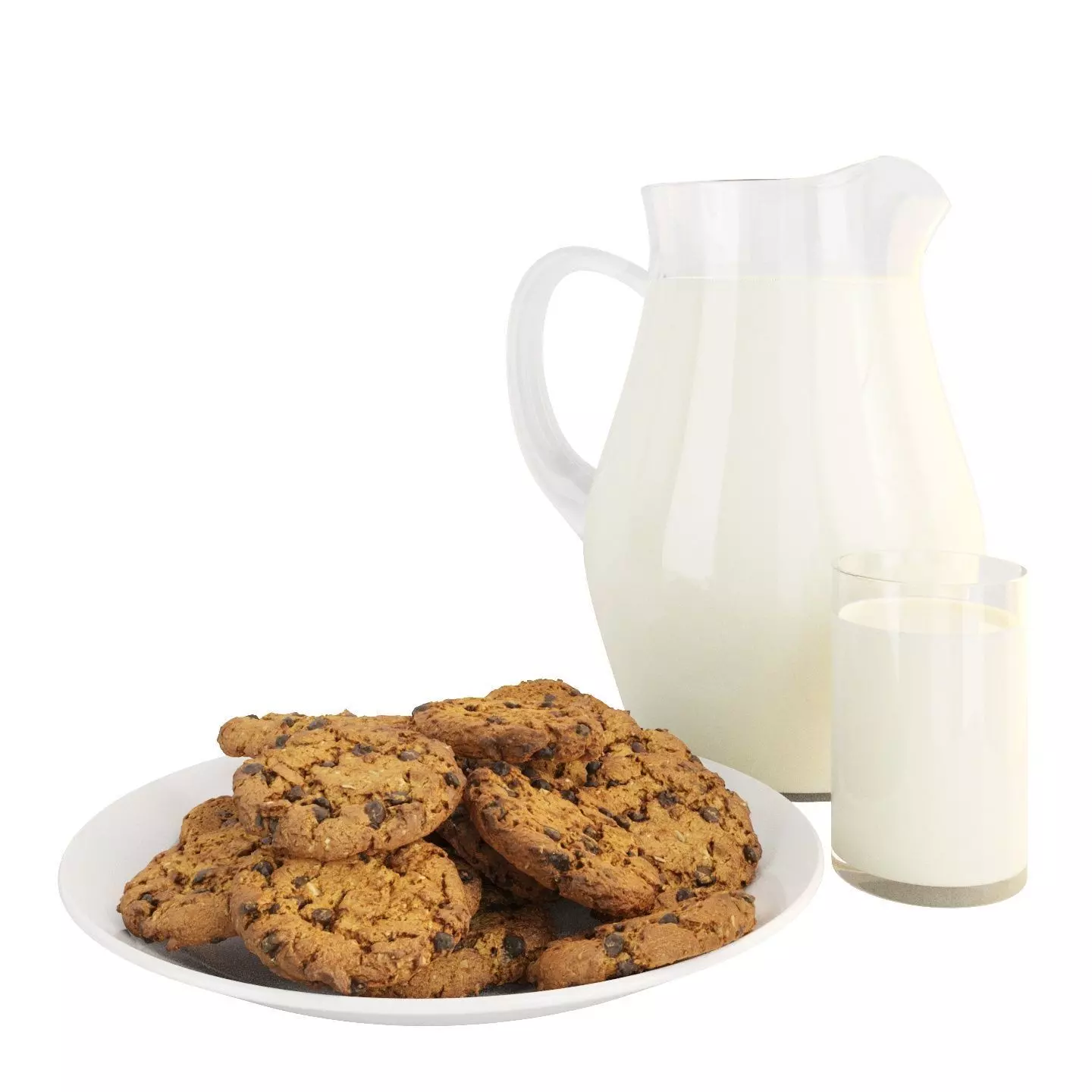 Cookies with milk 3D model