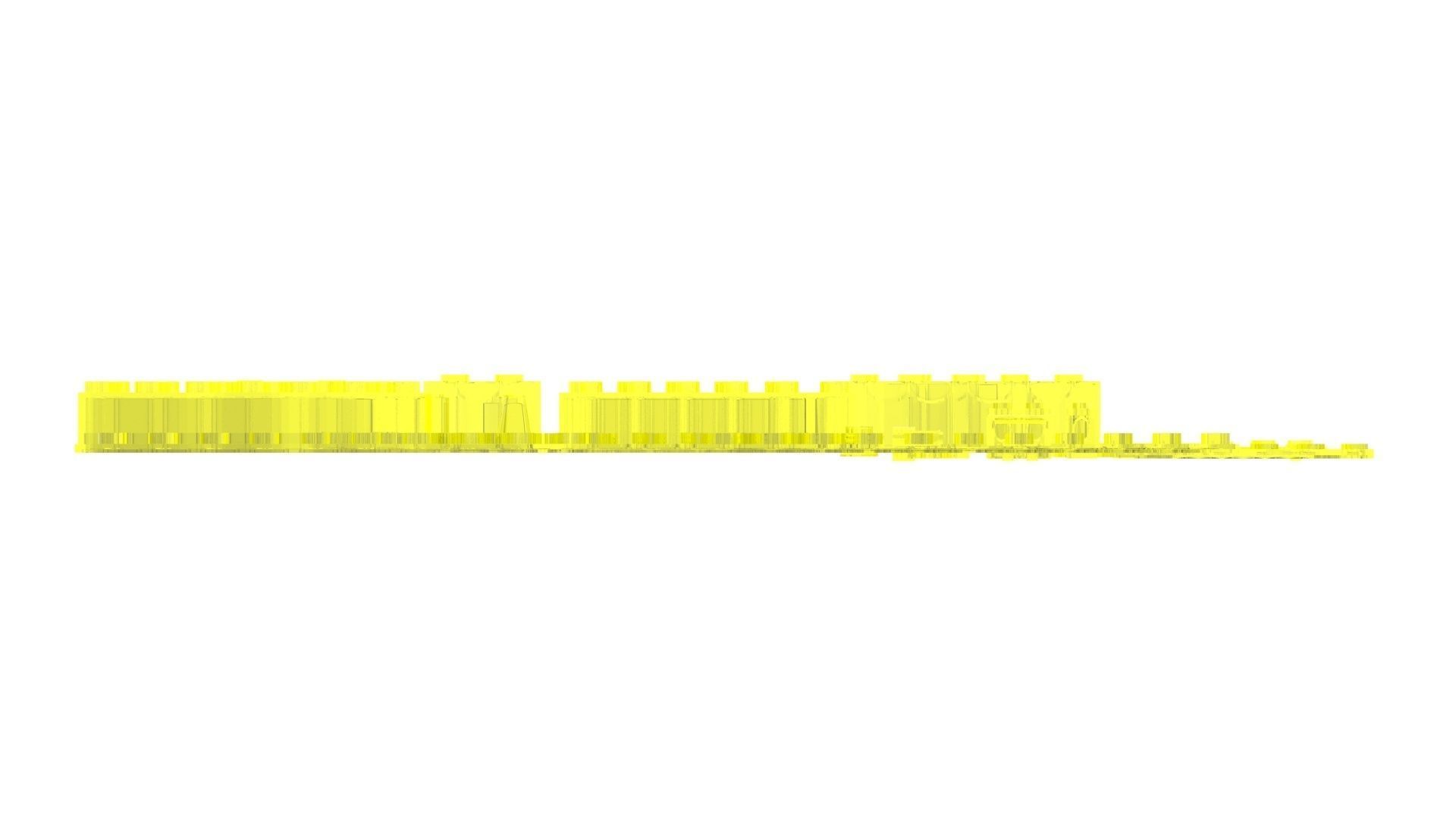 Yellow Glass Lego Bricks Set 3D model_15