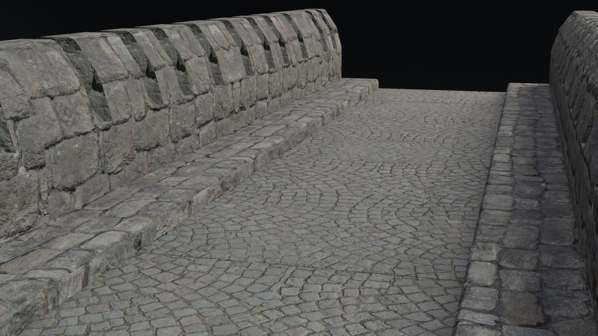 Stone Bridge Free low-poly 3D model_3