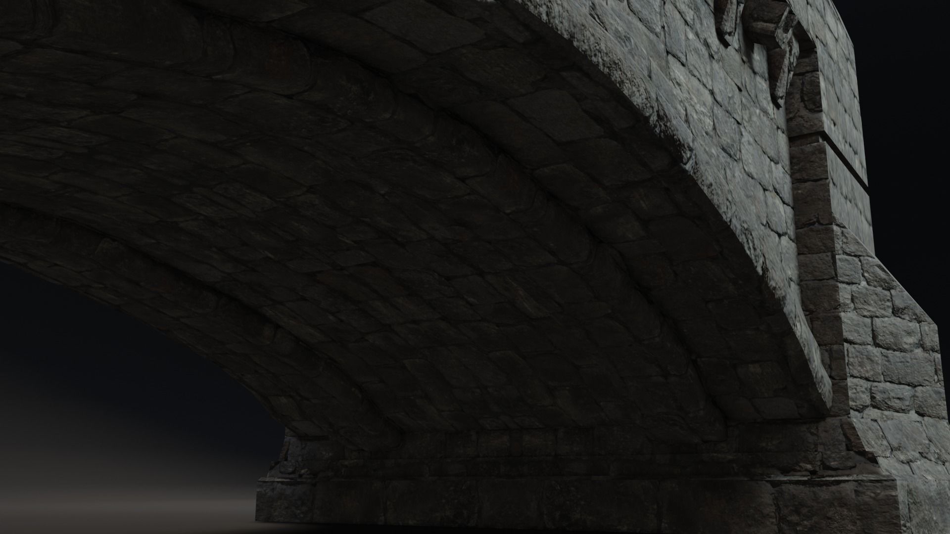 Stone Bridge Free low-poly 3D model_4