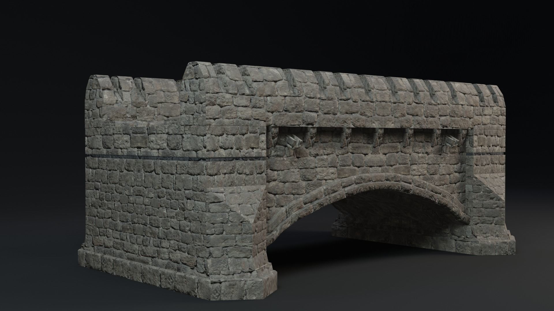 Stone Bridge Free low-poly 3D model_2