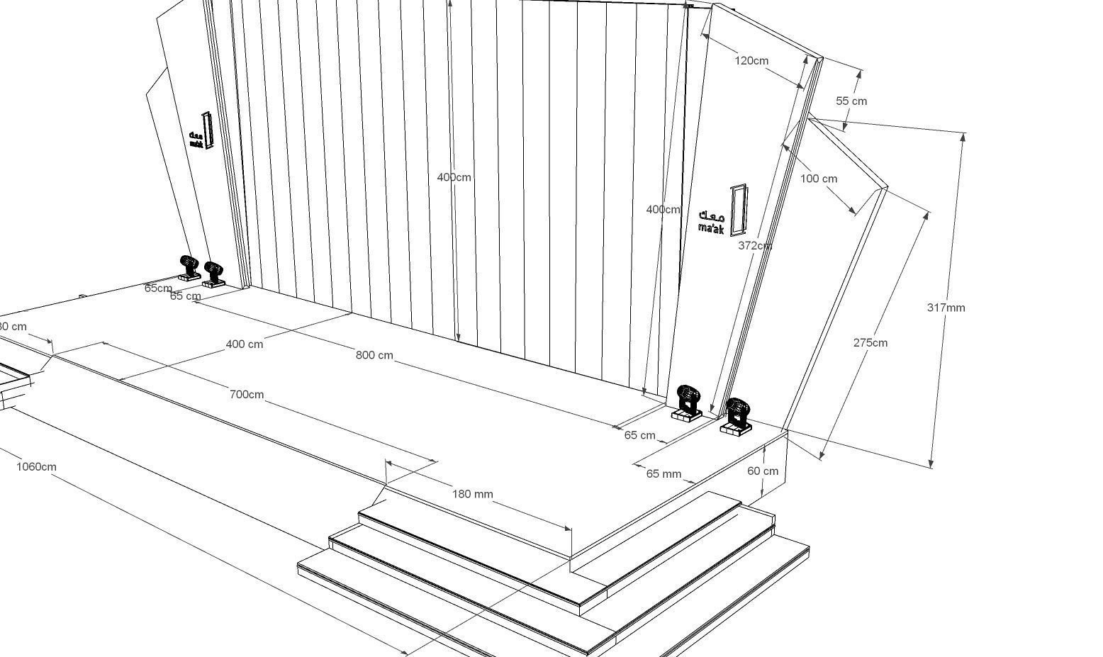 stage modern design 3D model_1