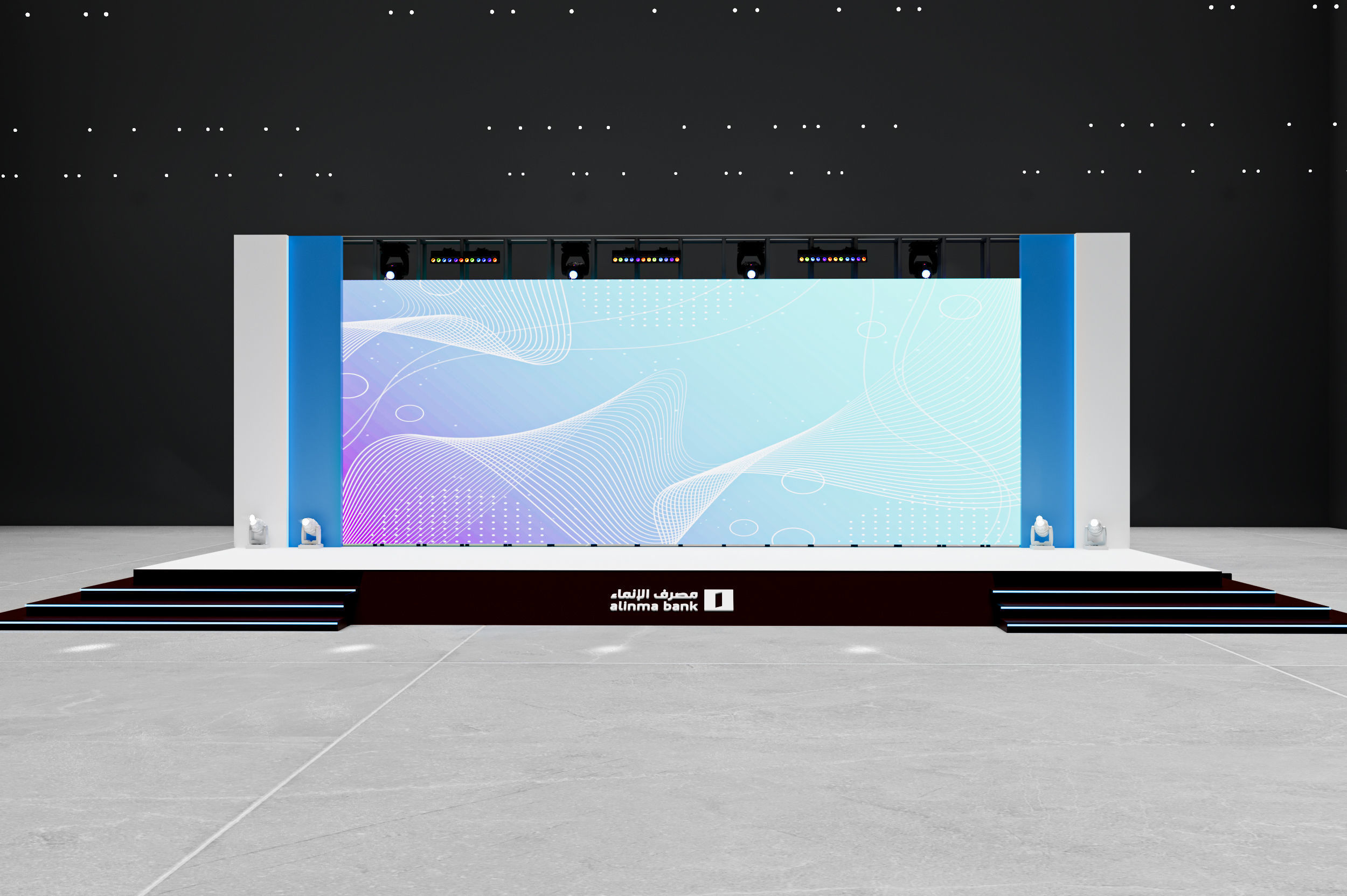 stage modern design 3D model_3