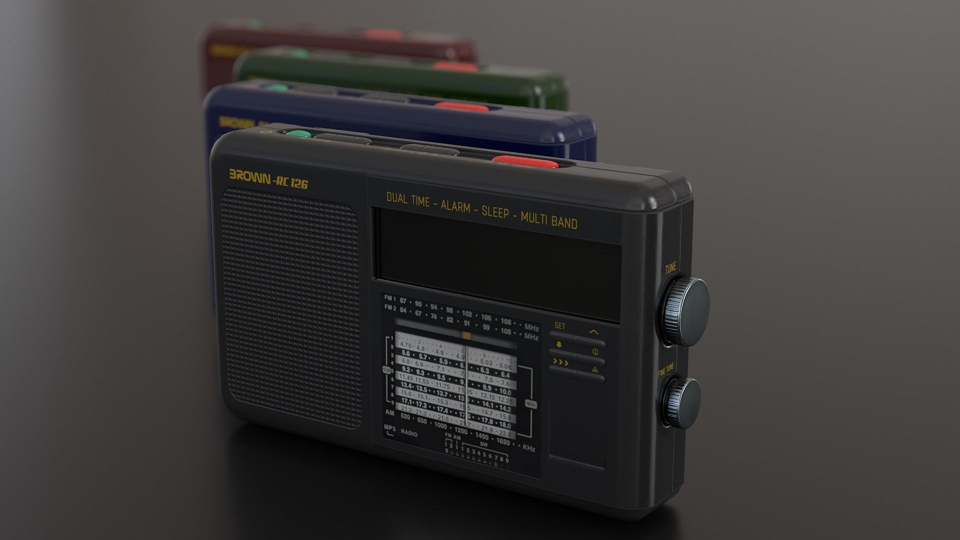 Radio Multi Colored - Version 2 Low-poly 3D model_6