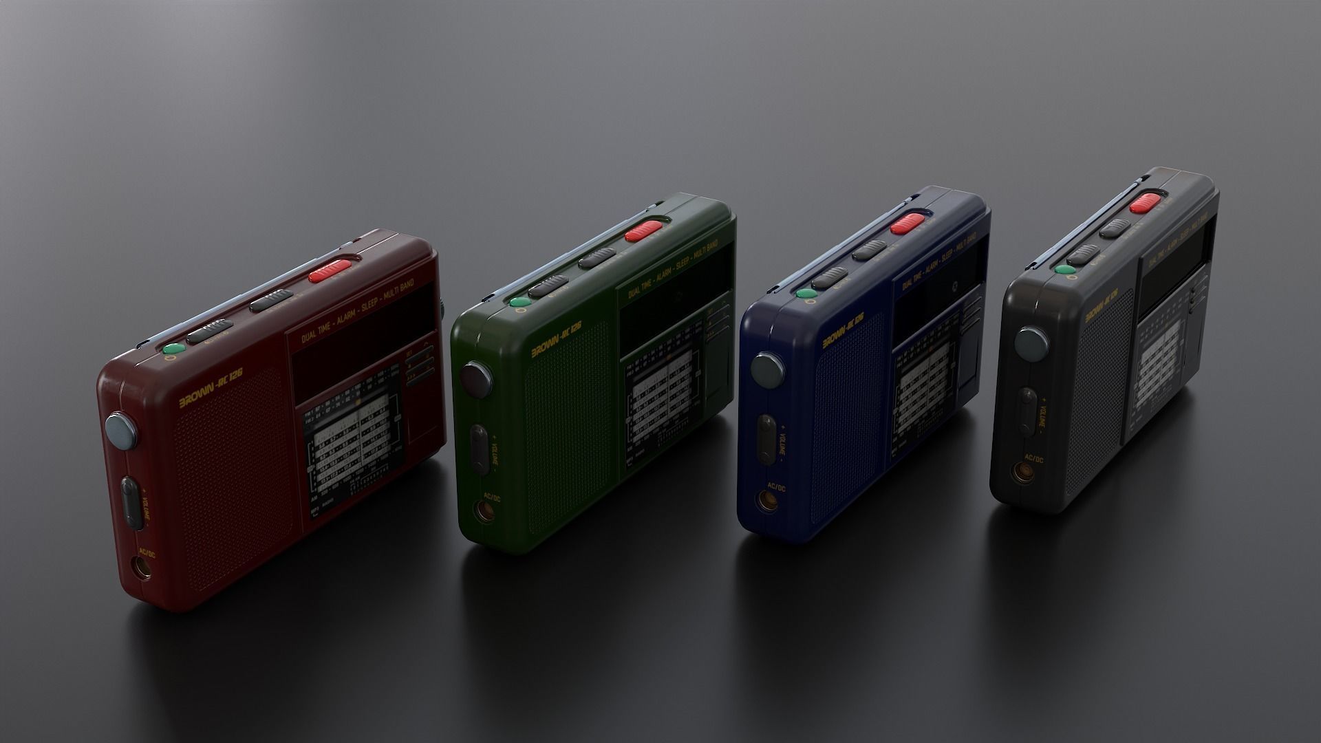 Radio Multi Colored - Version 2 Low-poly 3D model_15