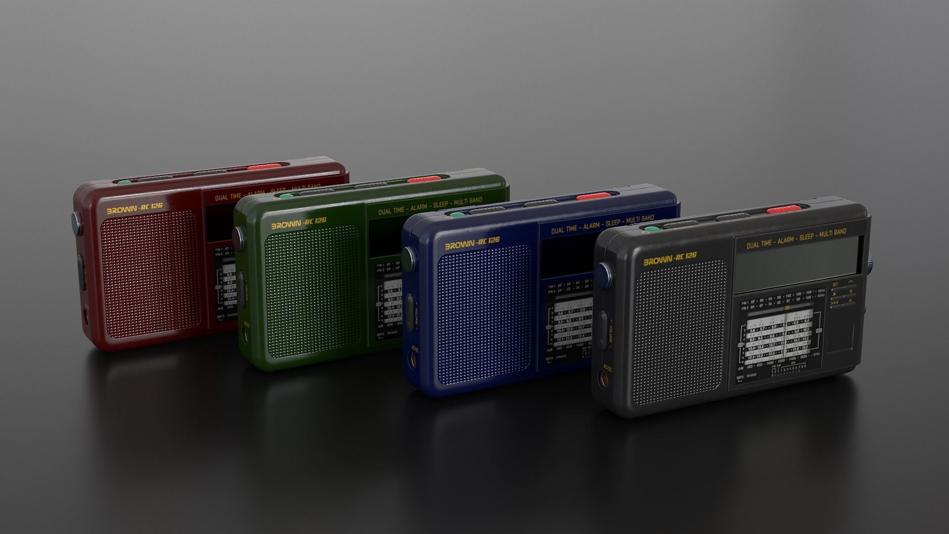 Radio Multi Colored - Version 2 Low-poly 3D model_37