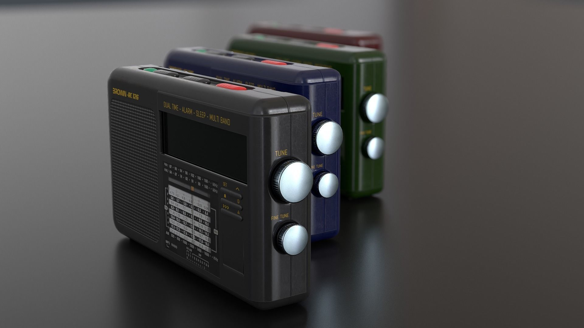 Radio Multi Colored - Version 2 Low-poly 3D model_30