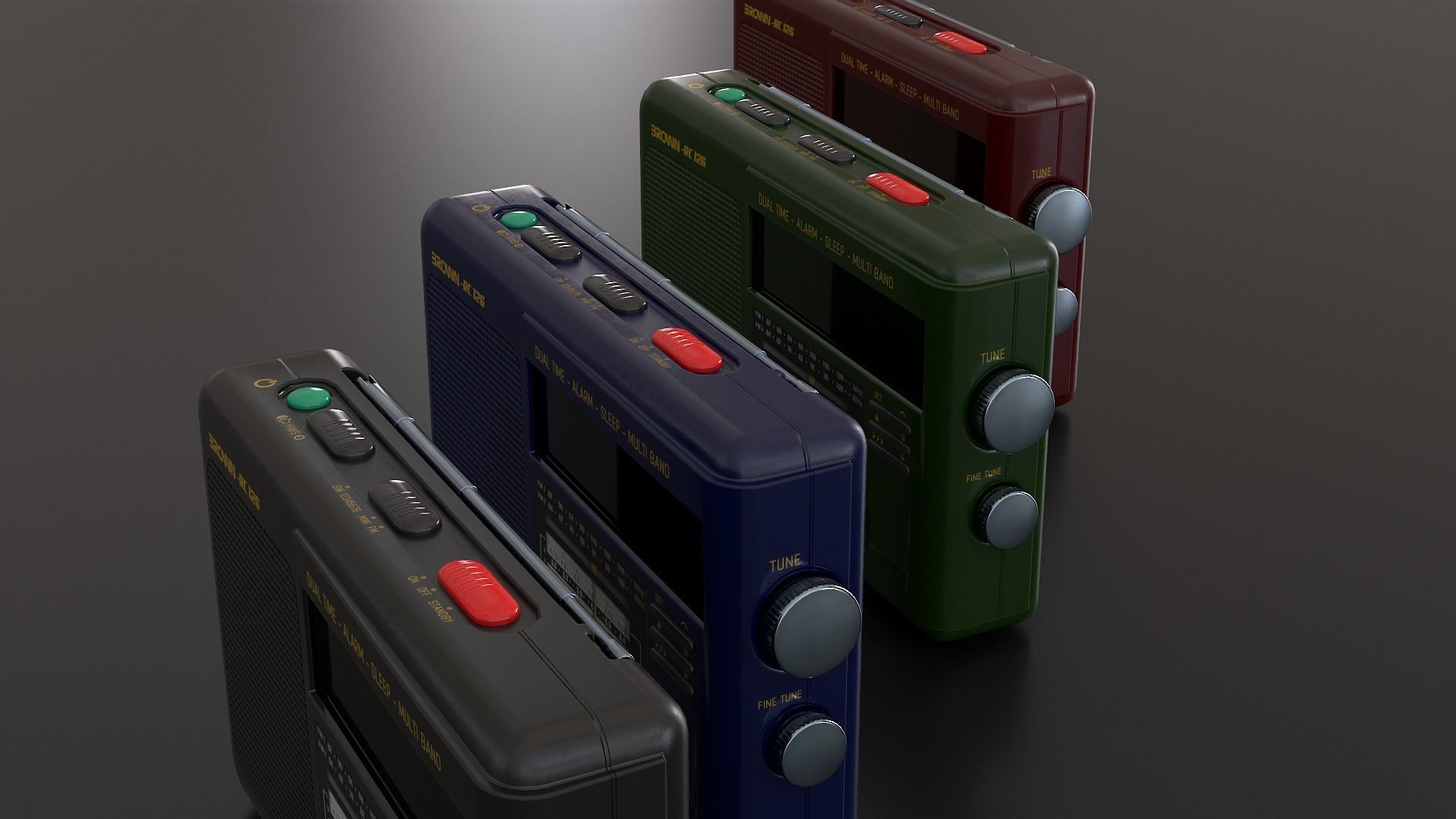 Radio Multi Colored - Version 2 Low-poly 3D model_16
