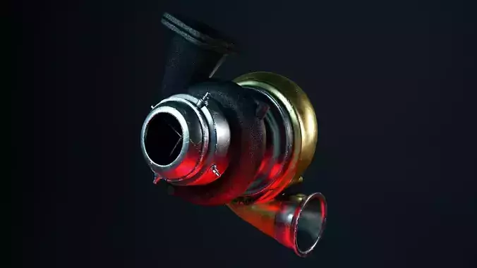 Turbocharger - car part Low-poly 3D model