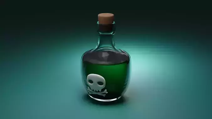 Green Poison Vial 3D model