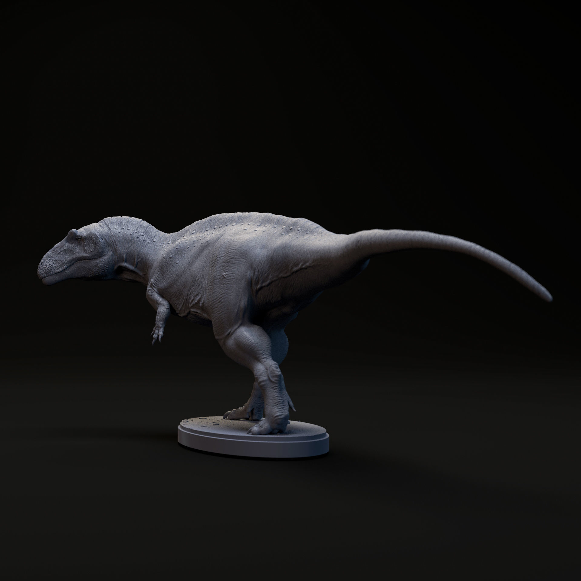 Acrocanthosaurus walking 1-35 scale pre-supported dinosaur 3D print model_3